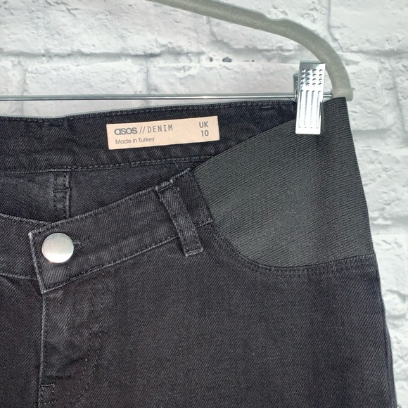 Asos Raw Hem Black Denim Maternity Jeans 6 - Picture 4 of 8